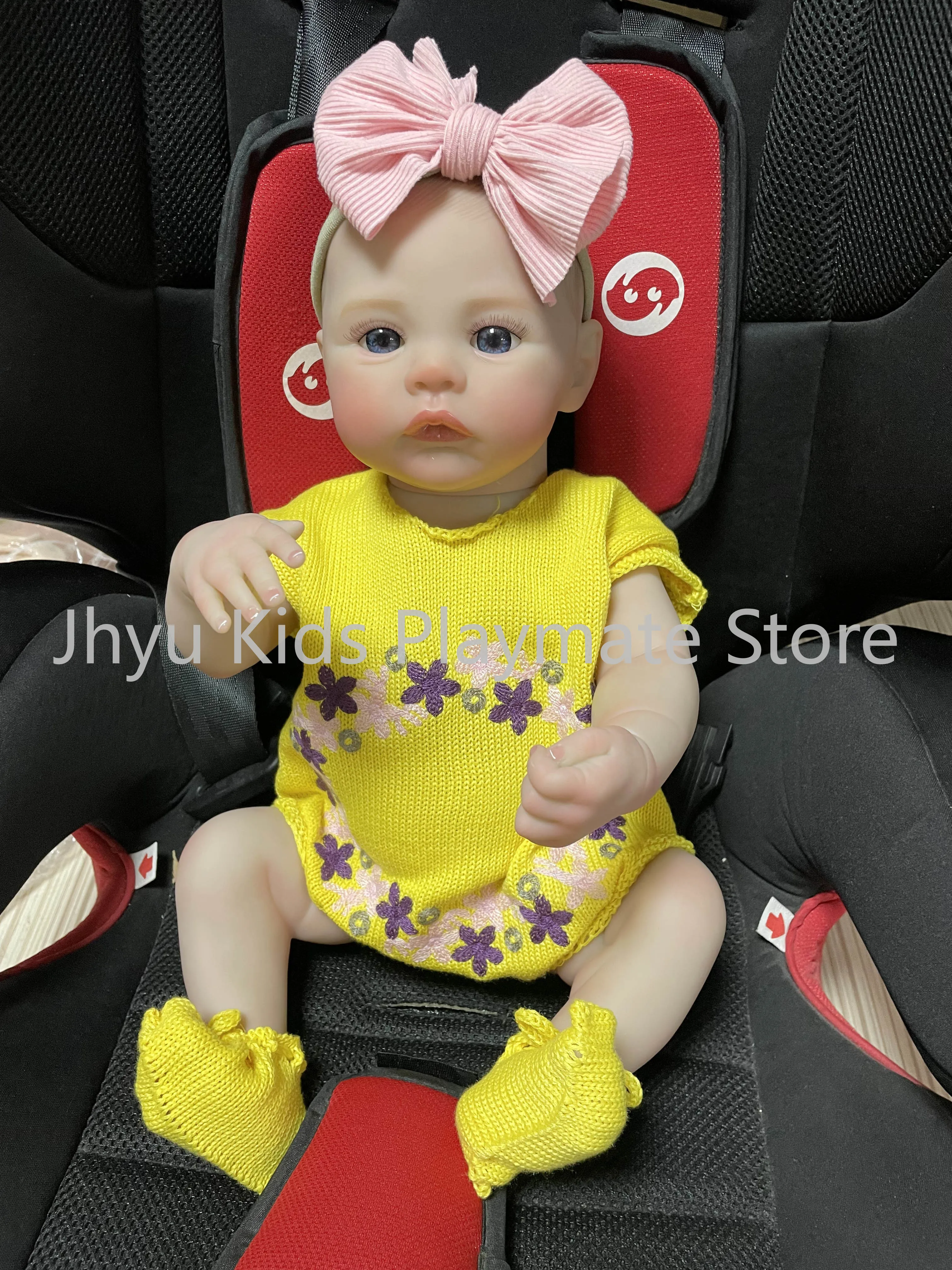 18inch Meadow Cotton Body/Full Vinyl Girl Body Lifelike Reborn Doll Multiple Layers Painting with Visbile Veins Hand-Draw Hair