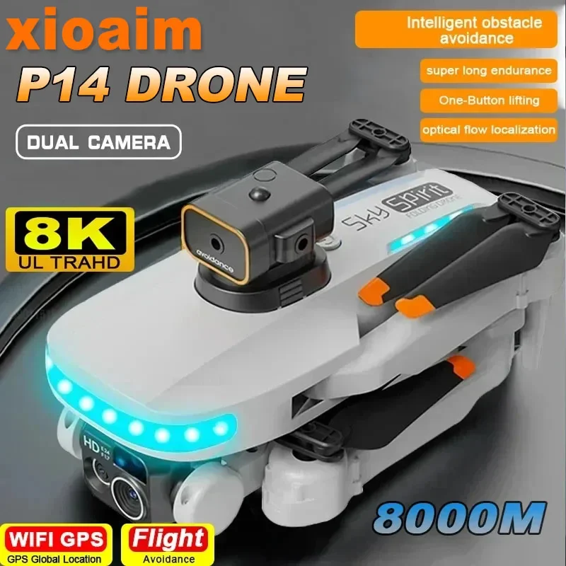 

For Xiaomi P14 Mini Drone 8K HD GPS 5G Profesional Camera Intelligent Obstacle Avoidance Brushless Foldable Quadcopter Christmas