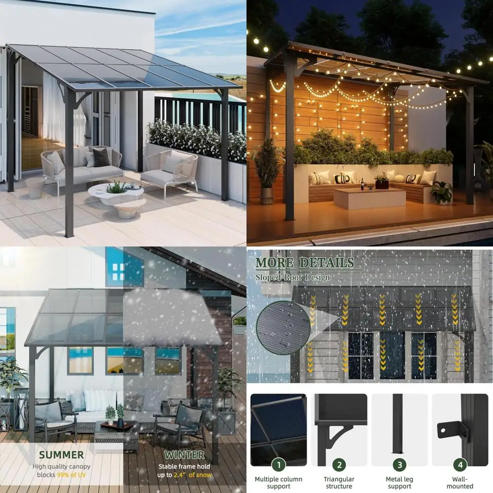 

Большая беседка для патио на открытом воздухе с настенной перголой, распродажа, идеально подходит для заднего двора и навеса на палубе