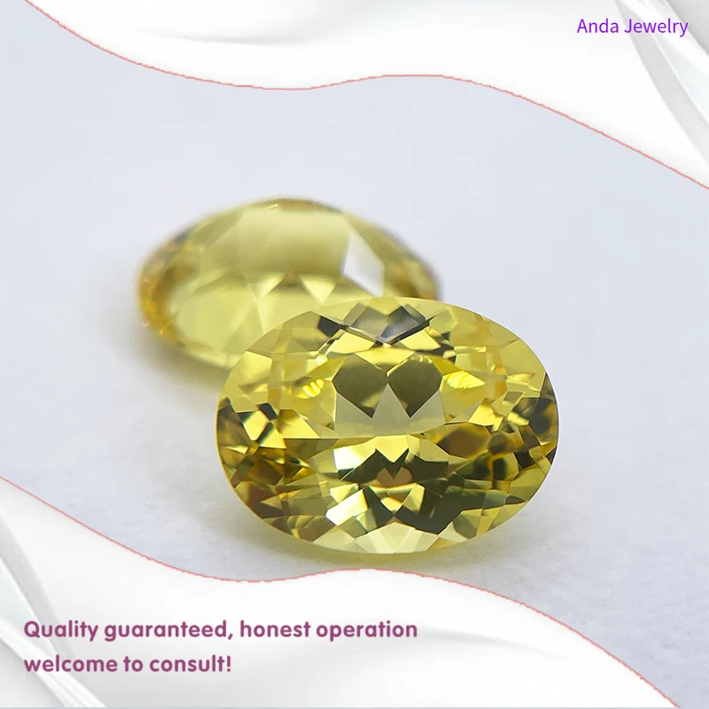 

M-Lab Grown Sapphire Yellow Color Oval Cut Various Colors Multiple Sizes for Diy Jewelry Making Selectable Certificate