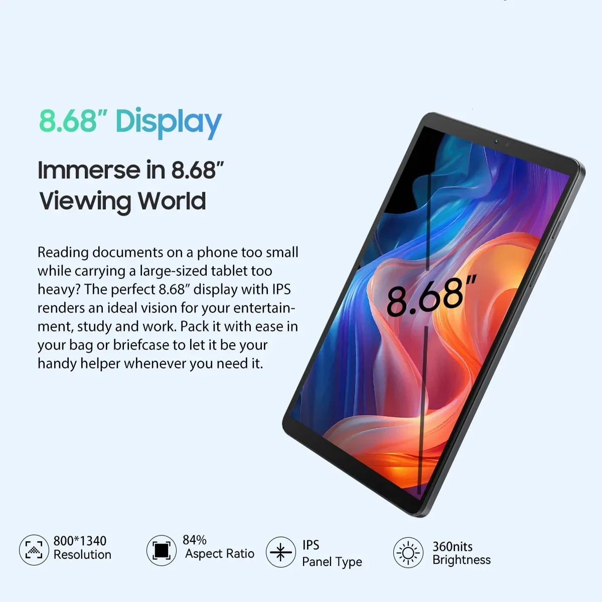 Tablet Blackview OSCAL Pad 5 Android 14 8,68 cala 4 GB 128 GB 6050 mAh Tablety z podwójnym głośnikiem