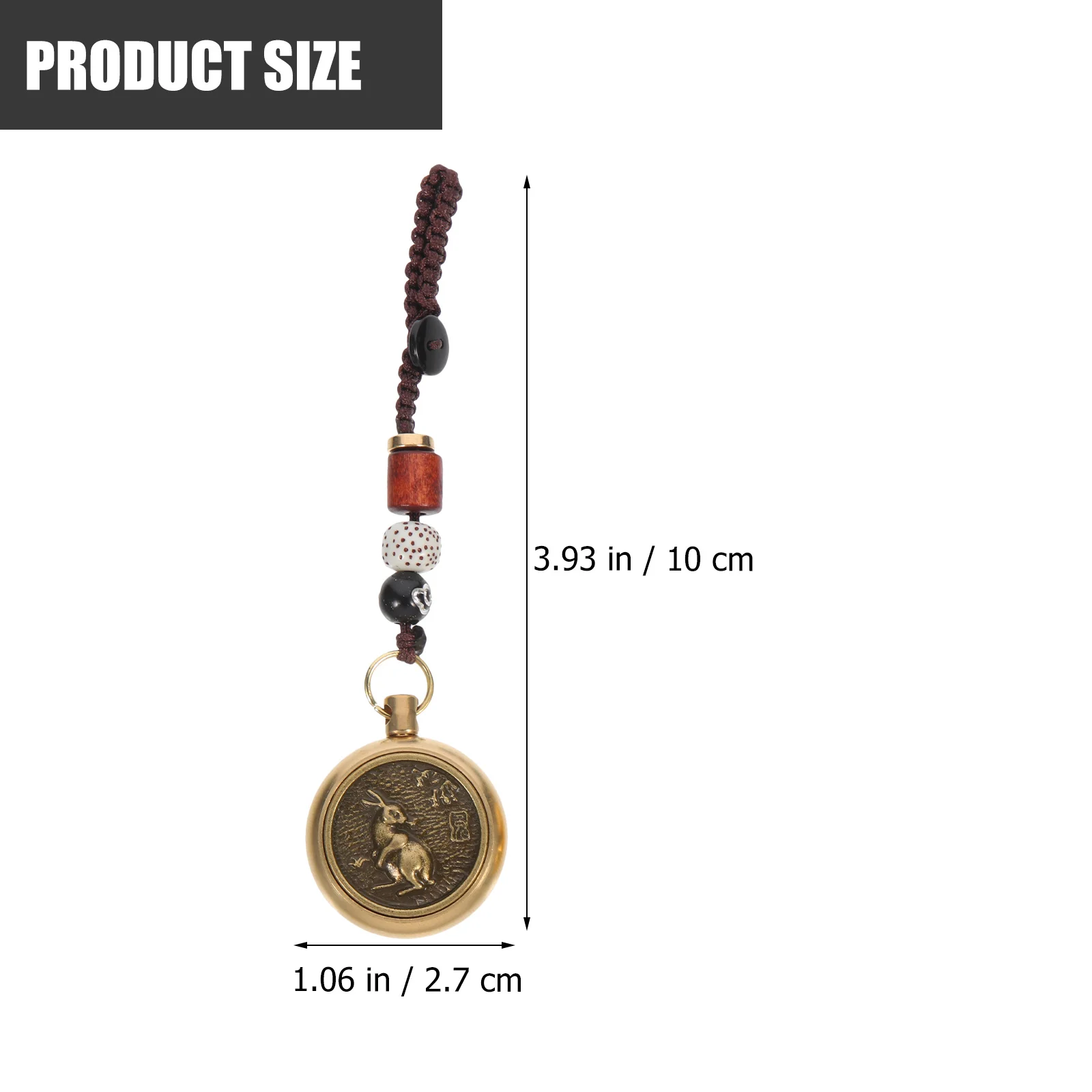 

2pcs Chinese Zodiac Rabbit Hand Item Vintage Keychain Pendant For Bag Copper Coin Charm Craft Retro Key Ring Decor Home Hanging