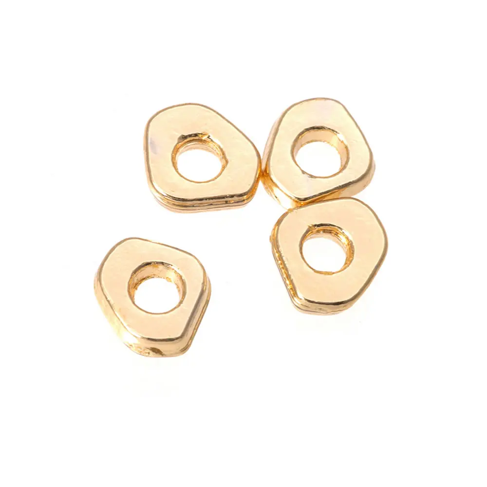 18K Gold Color Brass Irregular Round Bracelets Beads Spacer Beads Diy Jewelry Accessories Making Rosediy official-website