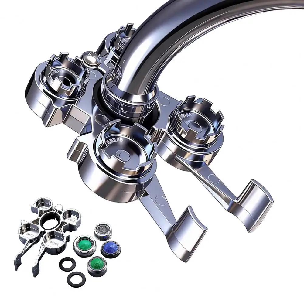 

12-in-1 Aerator Wrench Durable Rust-Proof Metal Faucet Spray Head Removal Tool Kitchen Bathroom Sink Plumbing Repair Tool