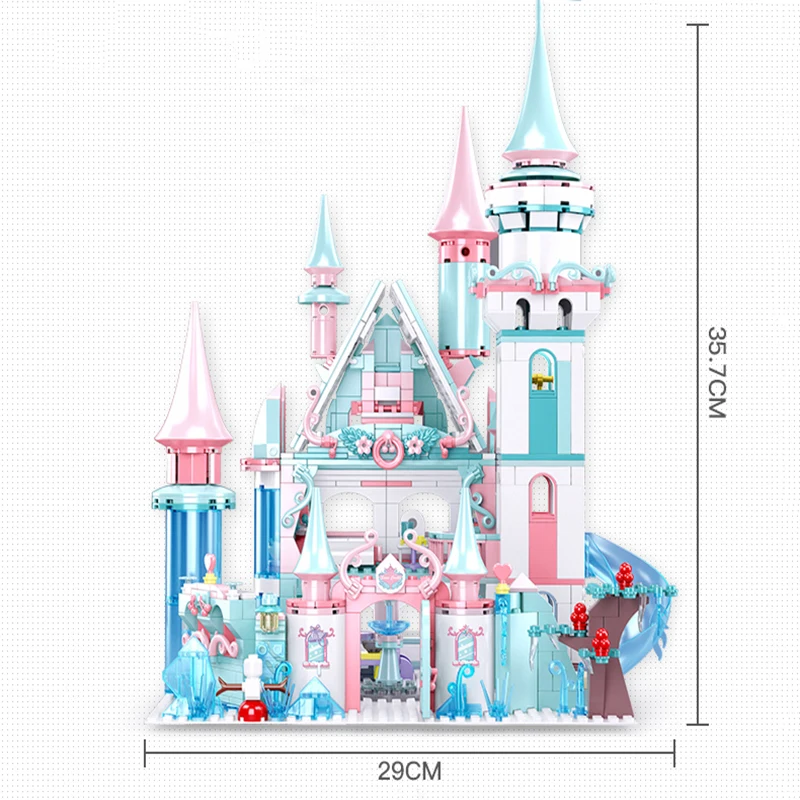 Creative Lovely Children Building Blocks DIY Castle Jigsaw Puzzle Assembled Lovely Princess Toy Play House For Kid Girl Boy Gift