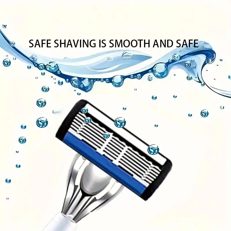 طقم ماكينة حلاقة رجالية عالية الجودة، 2 مقبض مضاد للانزلاق، 36 شفرة حادة، تصميم تقدمي، هدية مثالية للمهرجانات #5