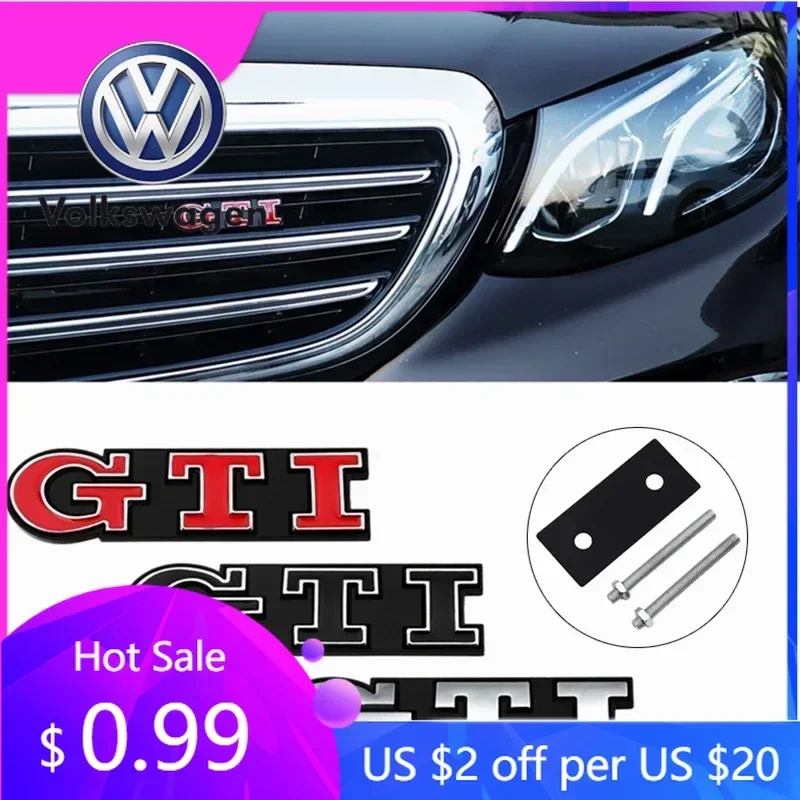 

2026 Hot For Volkswagen VW For Volkswagen VW GTI Logo Golf 4 5 6 7 8 Passat Jetta Polo Touareg GTD GLI Touran Badge Stickers Met