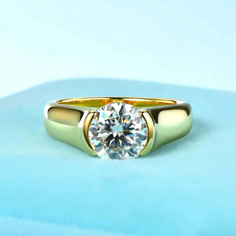 Rrjzz 6,5 mm Solitär-Ring mit rundem Schliff und D-Farbe, Moissanit-Verlobungsring, funkelnder Versprechen-Ehering für Frauen, GRA-Schmuckgeschenke – Detail 11