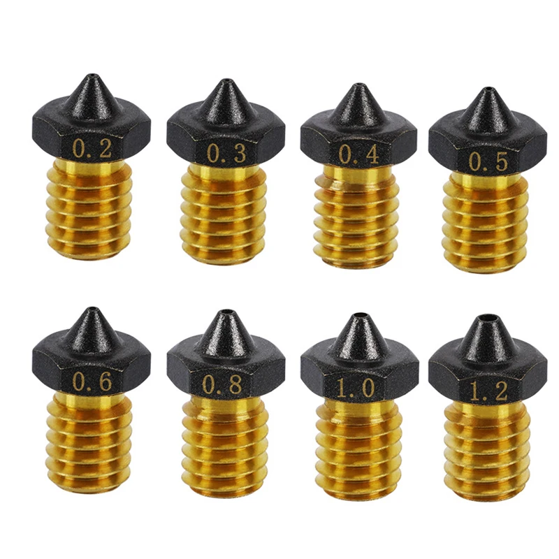 3D Printer Nozzle CHT High Flow Nozzle PTFE Coated Non Stick 0.2mm-1.2mm For 1.75MM Filament CR10S Ender-3 Extruder Printer Head