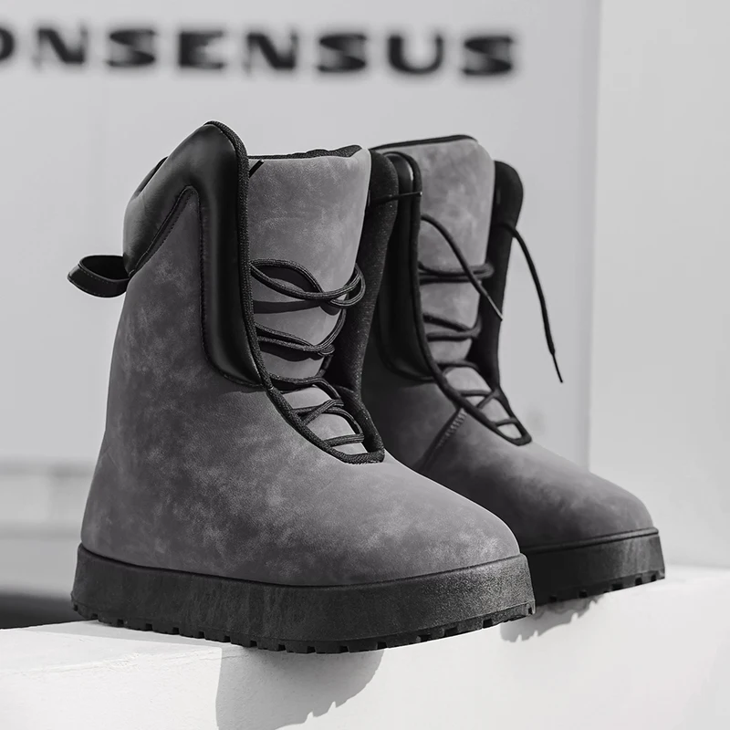 

Мужские высокие зимние ботинки, уличные уличные мягкие утолщенные морозостойкие теплые мягкие нескользящие праздничные подарки, мужские ботинки, новинка осени и зимы