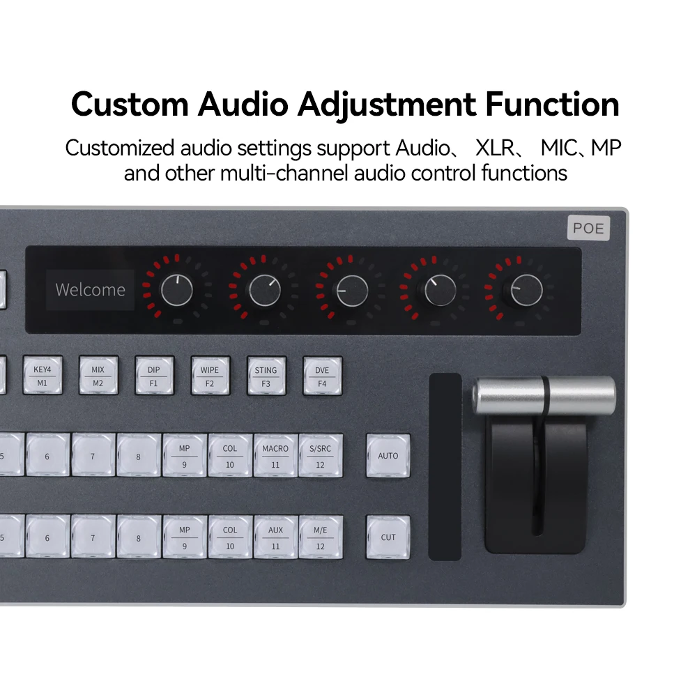 JJTS Blackmagic 12V Video Mixer Video Switch Livestream Switcher Vmix Controller Atem OBS Mini Pro Live Stream Switcher