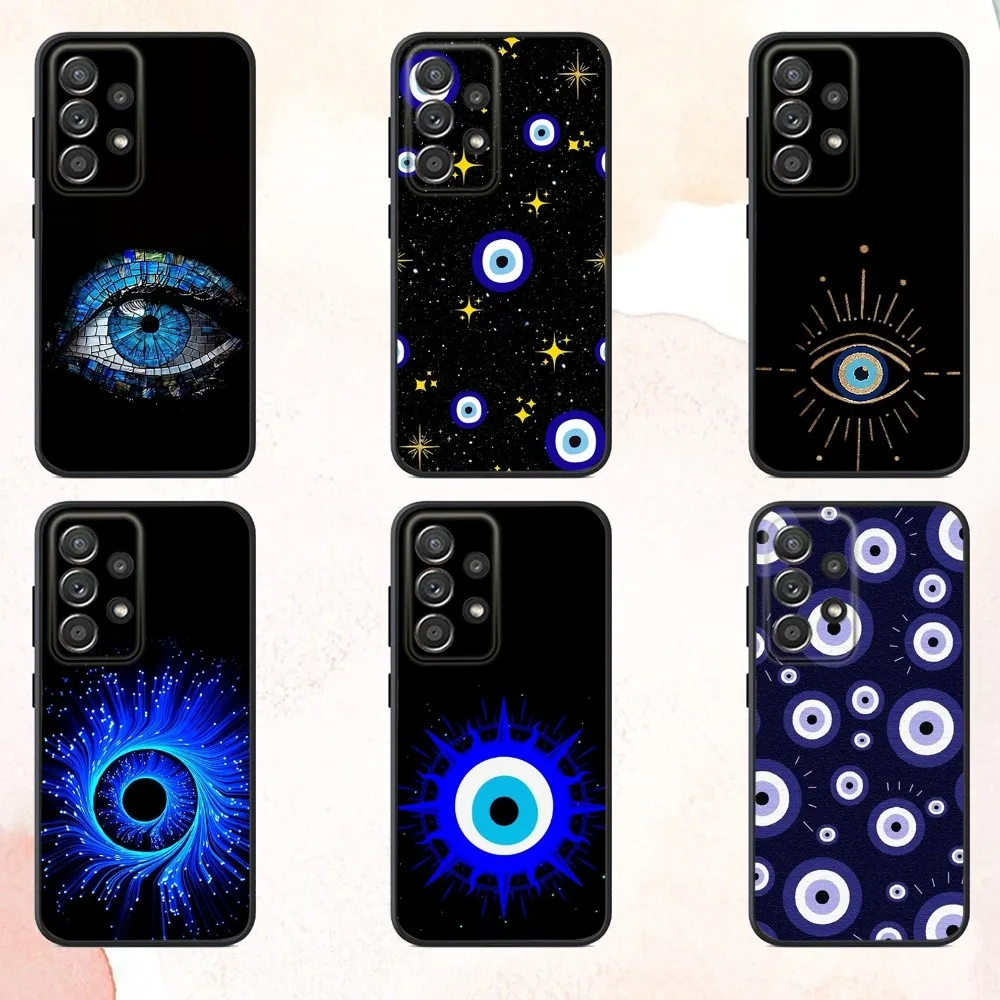 

Lucky Blue Evil Eye Phone Case For Samsung S25,S24,S21,S22,S23,S30,Ultra,S20,Plus,Fe,Lite,Note,10,9,5G Black Cover