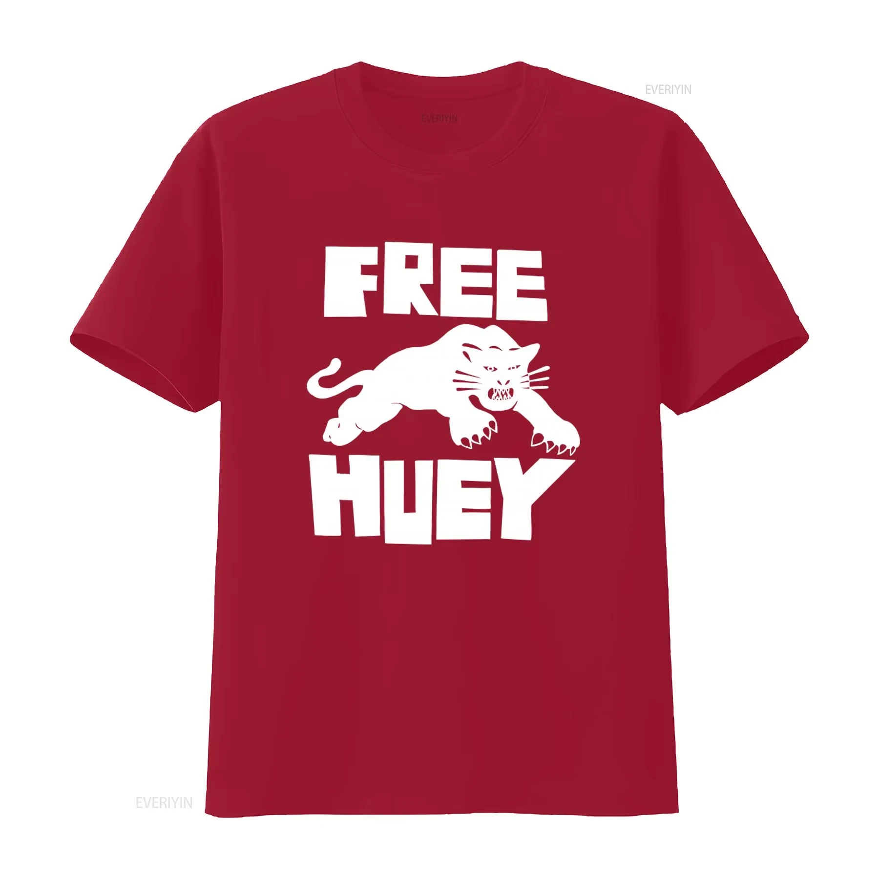 2026 New FREE HUEY T Shirt Vintage Civil Rights Hip Hop Panther Design Black Lives Matter Vintage Washed Homm