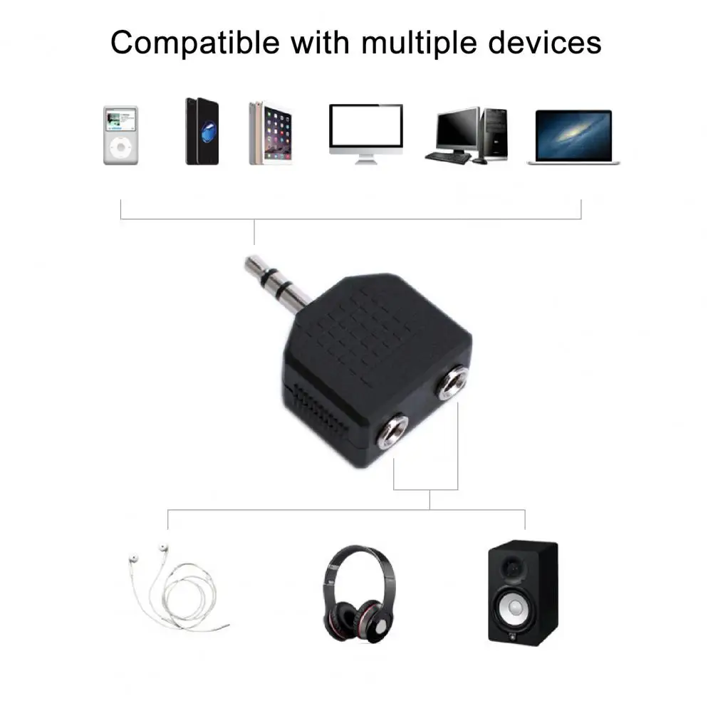 Mono / Stereo Audio ปลั๊กหัวเสียบอะแดปเตอร์ชายหญิง3.5มม.บล็อกรูป Stable Transmission PVC คู่หูฟัง Converter