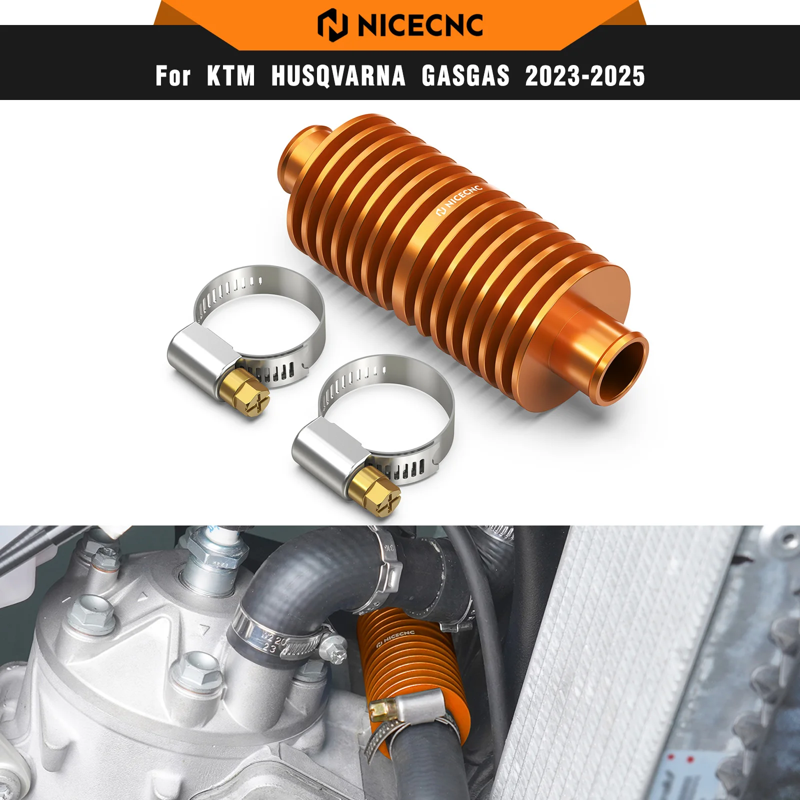 

NICECNC For KTM EXC 300 250 XCW SX 250 2024 Motorcycle Radiator In Line Water Cooler For Husqvarna TE 300 TE 250 GasGas EC 300
