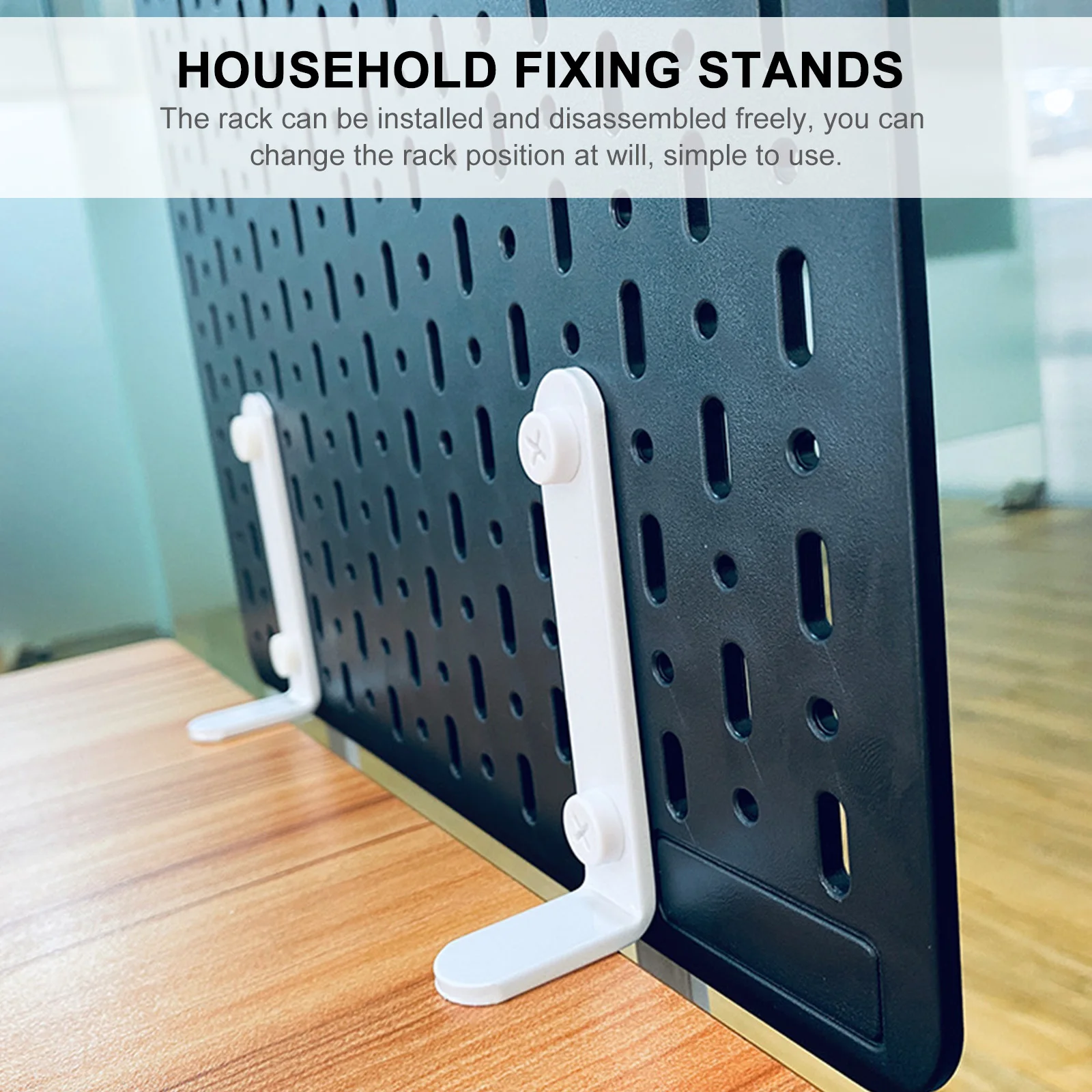 Metal Painted Rack Household Fixing Stands Hole Board Racks Corner Brackets Hardware Pegboard Organizer Fixation Shelf for Home