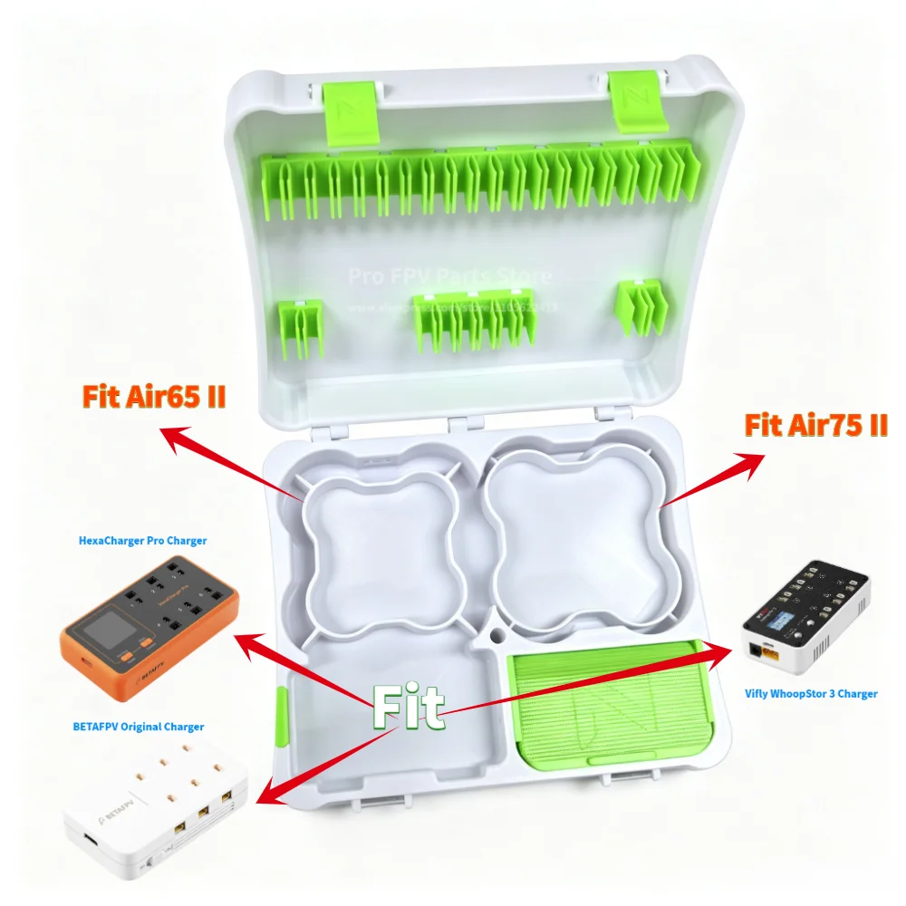 For BETAFPV Air65 II Air75 II Meteor75 Pro II Portable Protector Storage Box Fit WhoopStor3 1S LiPo Battery Dual Drone Case