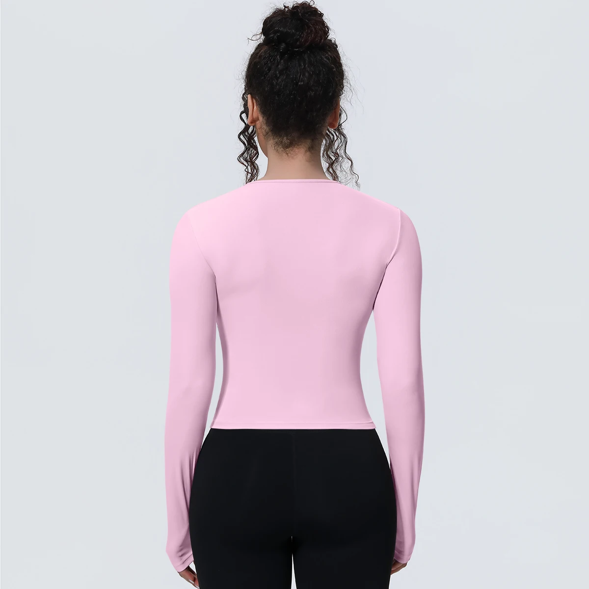 1PC Slim Casual Summer Yoga Long Sleeves Women's Top Gym Sports Running Quick Drying Fitness Training Top Solid Color Shirt