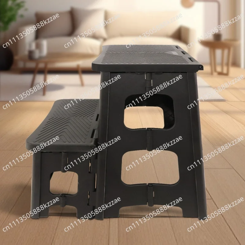 Household Two-Step Plastic Climbing Stool Step Height Stool Multifunctional Foldable Chair Car Wash Stool Stable And Non Slip