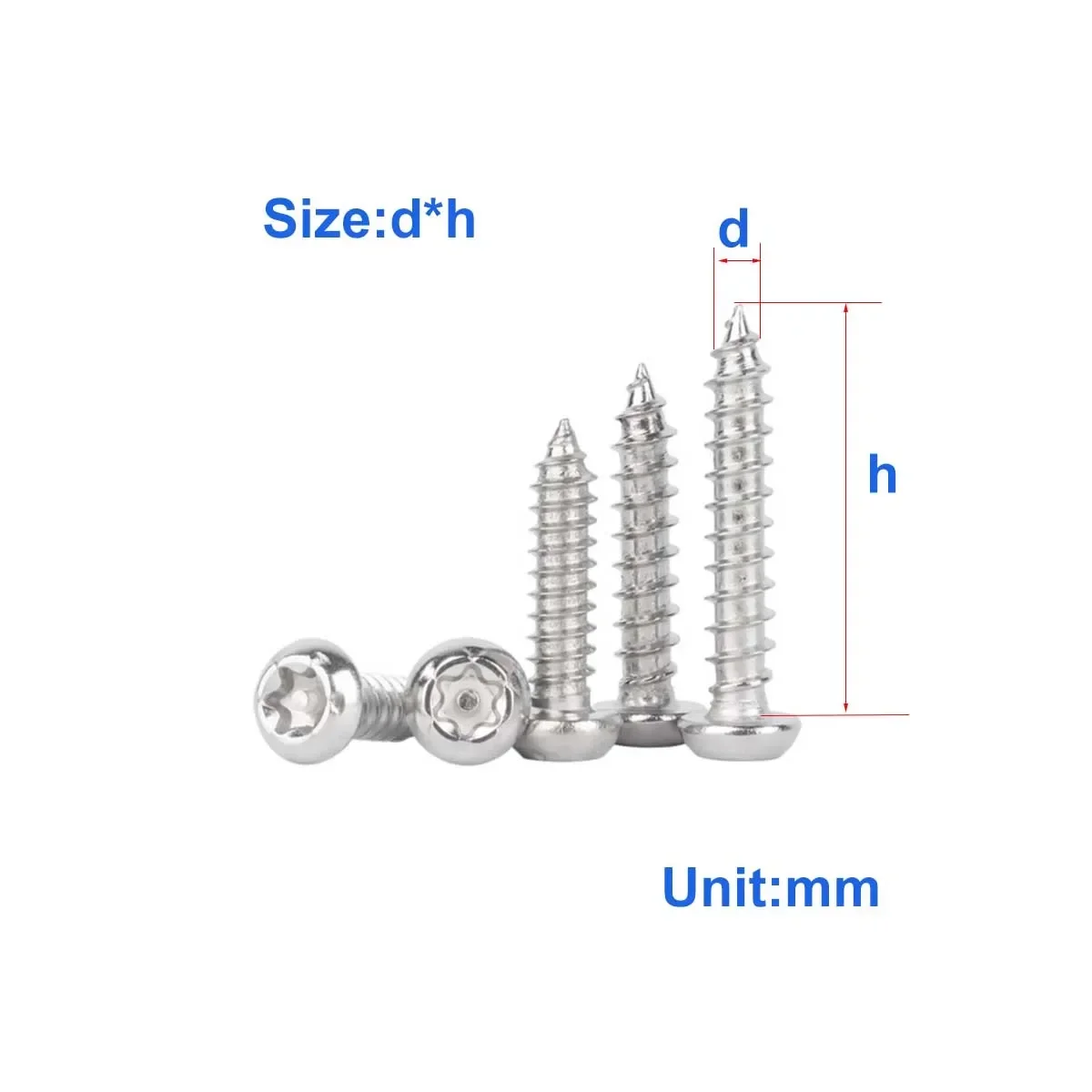 

304 Stainless Steel Pan Head Round Head Plum Blossom With Pillar Needle Core Anti-Theft Self Tapping Wood Screw