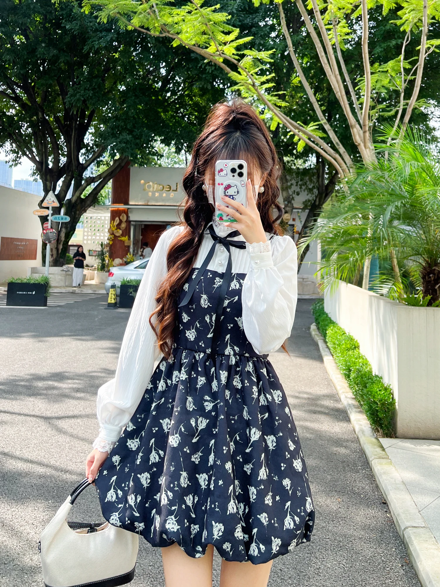 

Оригинальная юбка Huaqizhu Deer Commuter свободного кроя с принтом, с высокой талией, из полиэфирного волокна, длинная, с длинными рукавами.