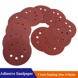 10pcs 125mm 5inch Sanding Discs 8 Holes Sandpaper 60~2000 Grits Pads Set Hook & loop Abrasive Sander Paper For Polishing Tools