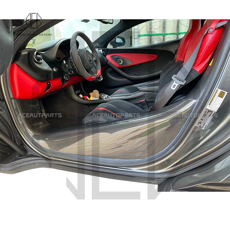 

For Mclaren 540C 570S 570GT 600LT 2015 - 2019 Dry Carbon Fiber Door Sill Scuff Plate Article Threshold Welcome Pedal Side