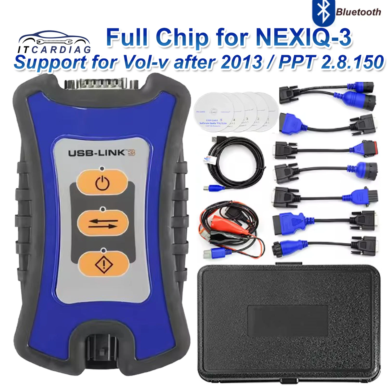

Full Chip for NEXIQ-3 USB Link BT for Volvo after 2013 Diesel Truck Scanner Diagnostic Tool OBD2 Fault Diagnostics Detector