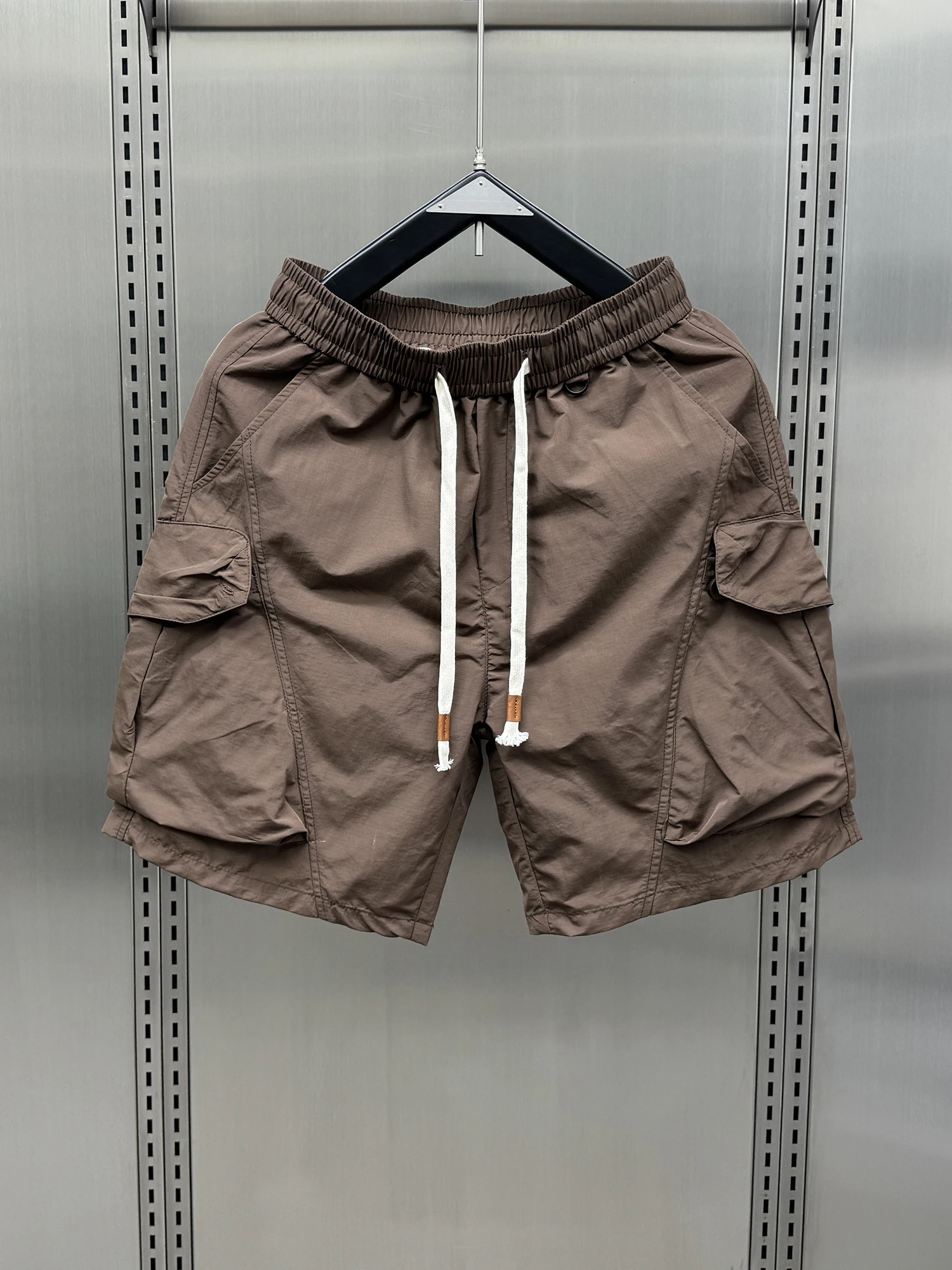 

Модные легкие дышащие быстросохнущие рабочие шорты для мужчин, летние свободные шорты из ледяного шелка, быстросохнущие, прямого кроя, до колена