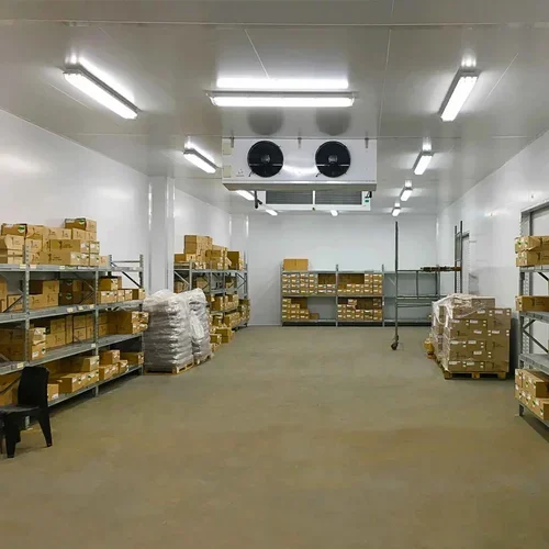 Camera di stoccaggio del freddo delle verdure Porta incernierata Camminata nella stanza del dispositivo di raffreddamento Unità di refrigerazione Conservazione del congelamento Frutta Carne Congelamento
