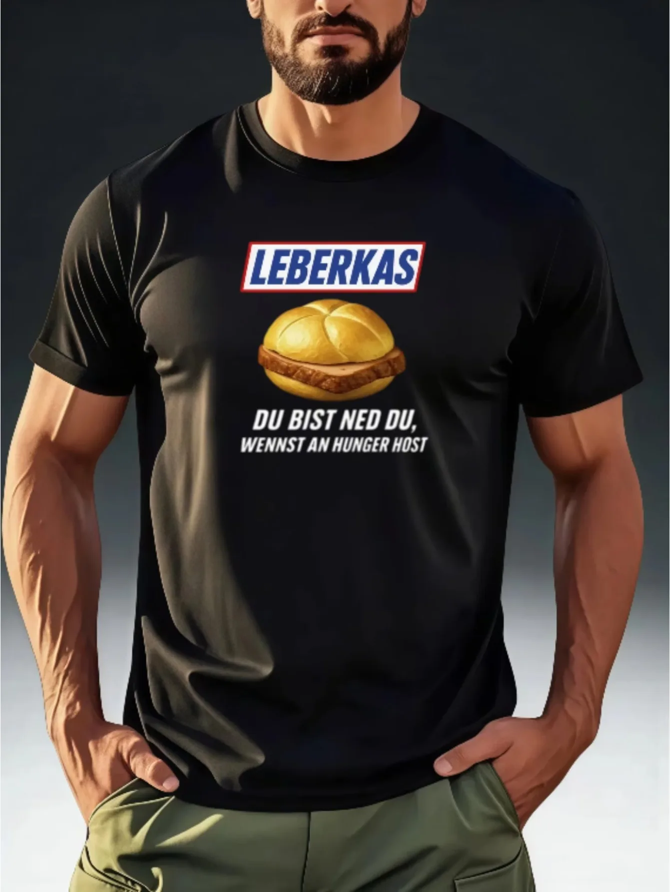 Men'S Print T-Shirt Featuring Leberkäse, a German Delicacy, Designed for Bavarian Flavor Enthusiasts with Humorous Slogans, Vint