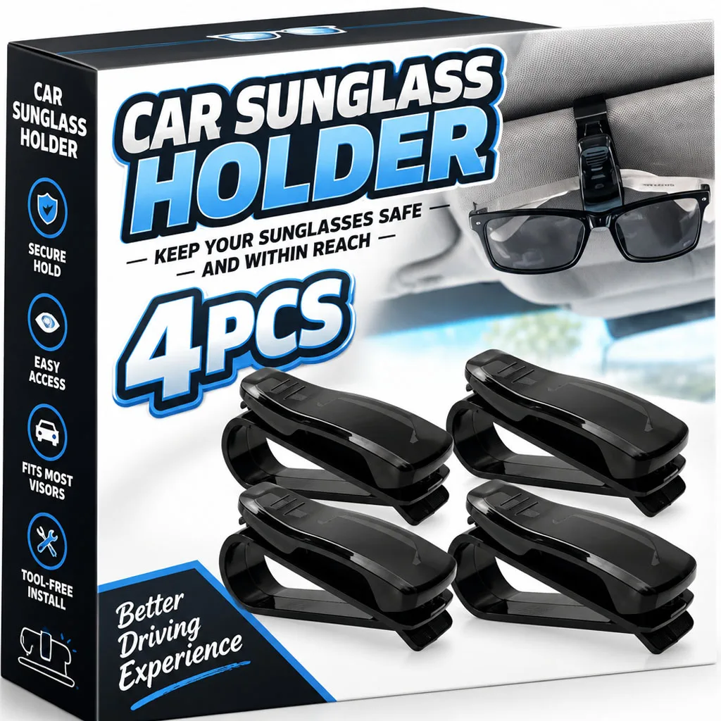 Universal Car Auto Sun Visor Glasses Box Sunglasses Clip Card Ticket Holder Fastener Pen Case Eyeglasses Clips Accessories