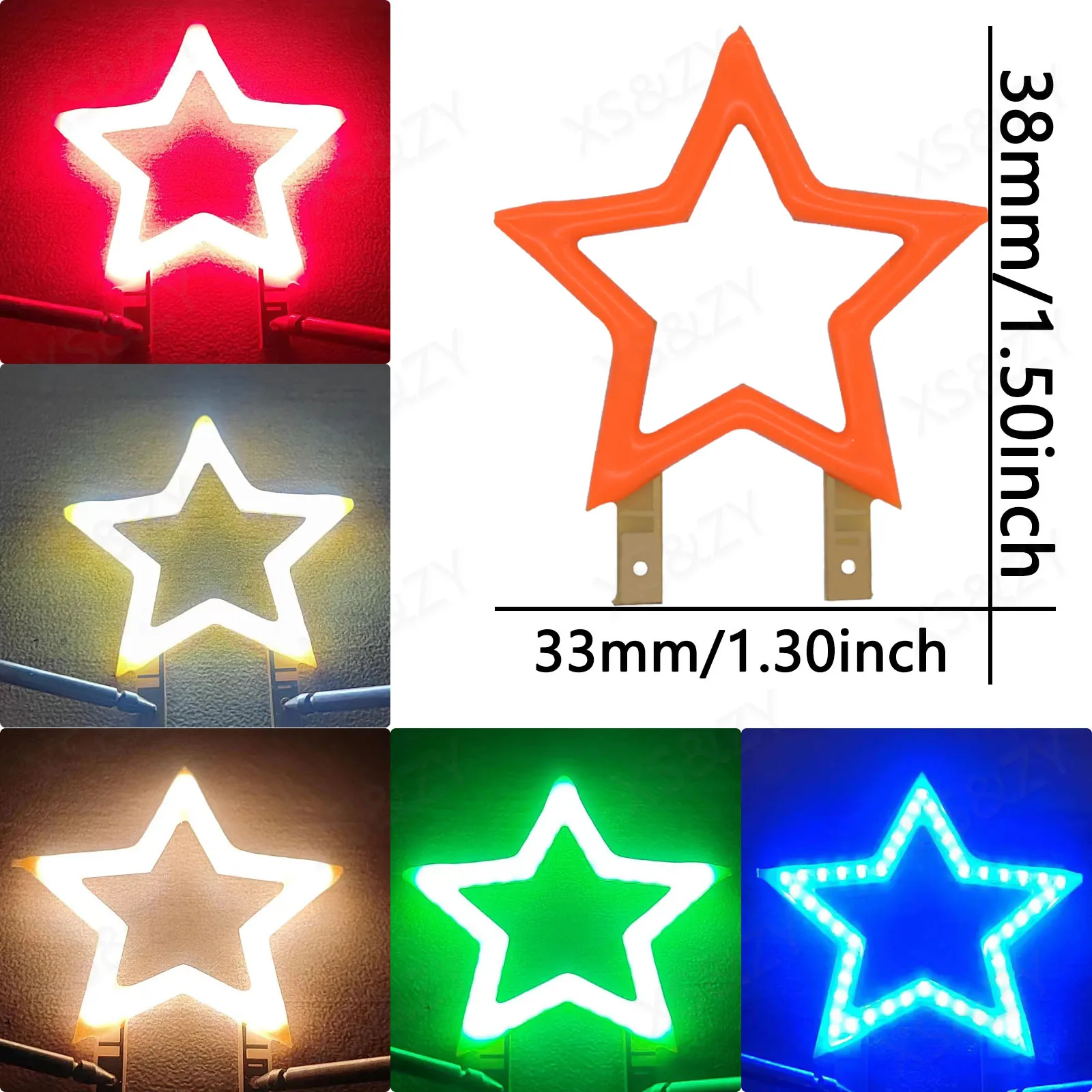 Edison 3V COB LED Filament Star Shape Candle Diod WareWhite Blue Red Green Christmas Holiday Birthday Party Decoration Light DIY