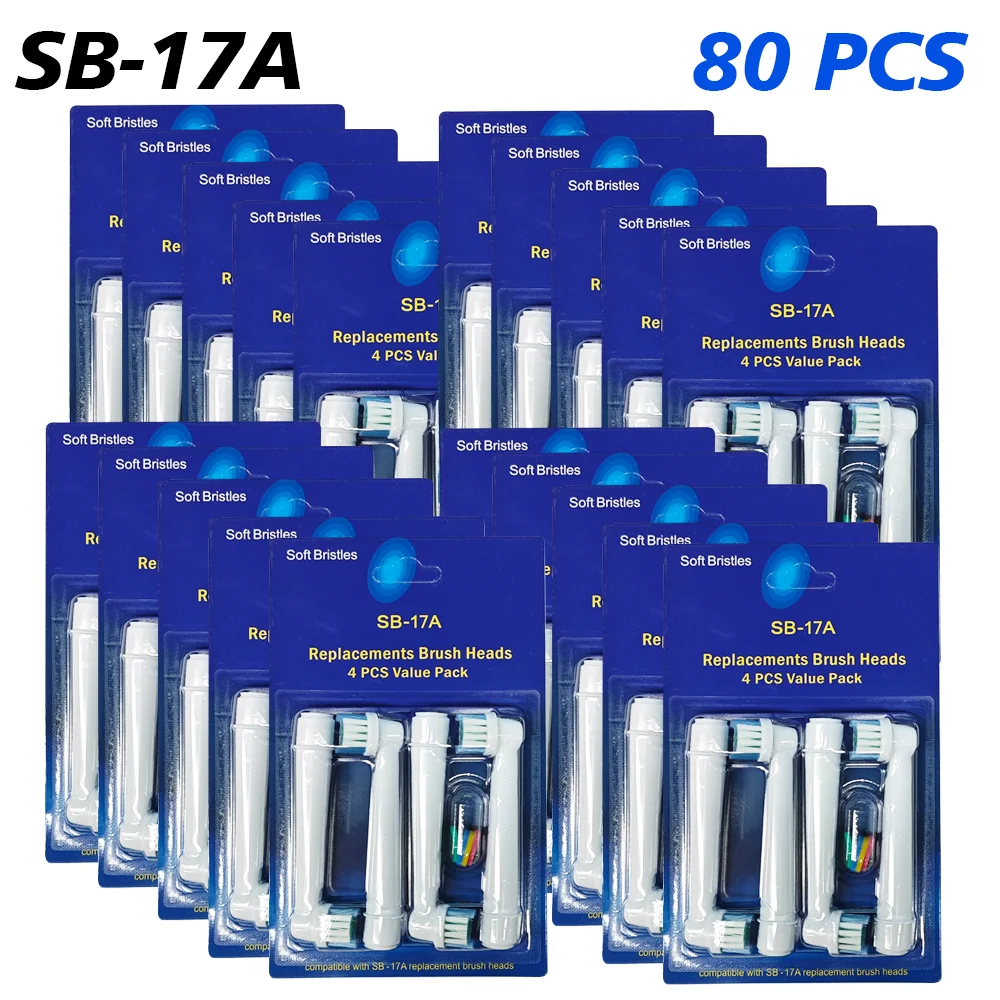 80Pcs/Lot Electric Toothbrush Head For Oral B Sensitive Replacement Brush Heads D25 D30 D32 D18 4739 3709 4728 D4510 D12013