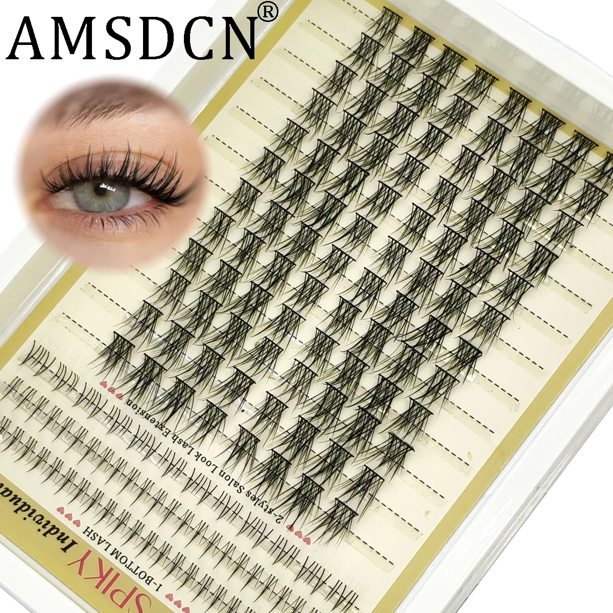 AMSDCN 15rows Fairy Lash Clusters Natural Look Spiky Manga Lash Clusters Fluffy Soft Anime Eyelash Clusters Eyelashes