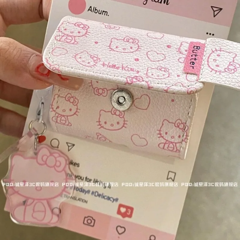 

Стильный защитный чехол Hello Kitty из аниме Kawaii Sanrio Ins, милый мультяшный кошка КТ, сумка для хранения наушников, прекрасный подарок для девочек