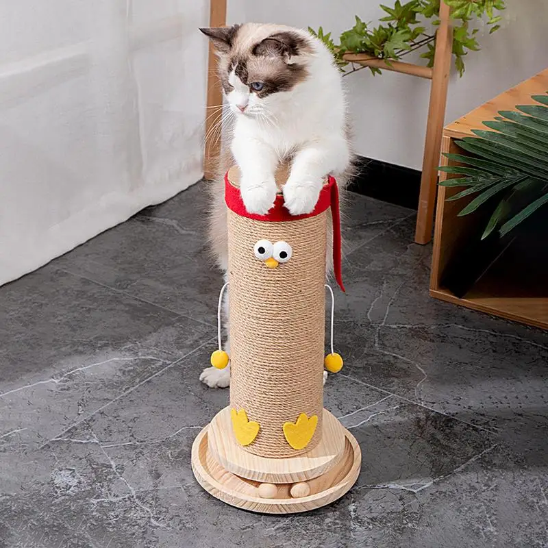 

Pet Cat Toy Solid Wood Durable Sisal Scratching Post Protection Furniture for indoor Cats Itching Facilities Tree Toy accessory