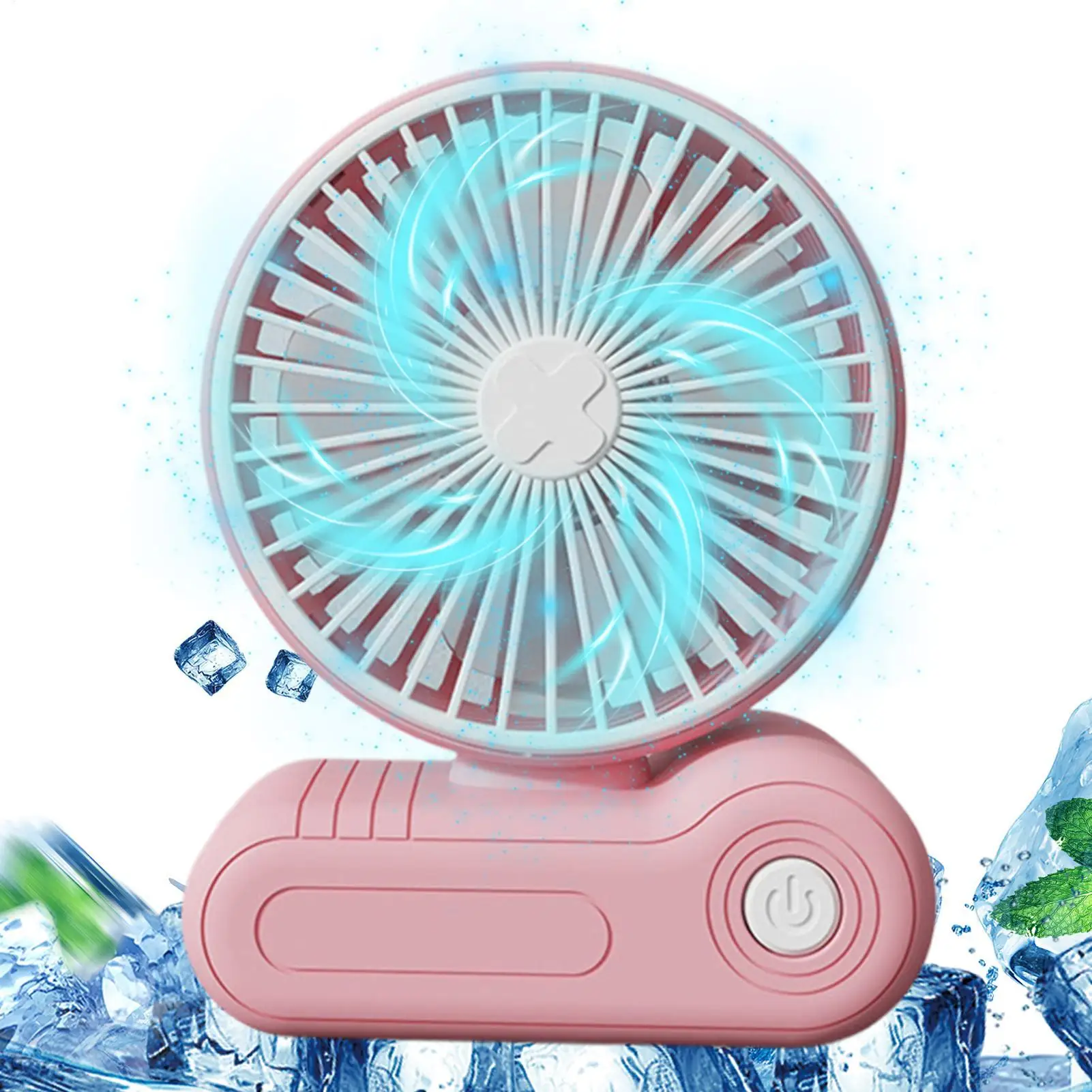 Portable Desk Fan Powerful Rechargeable Portable 3 Speeds Small Table Fan for Office Work Study Game Reading Table Bedroom