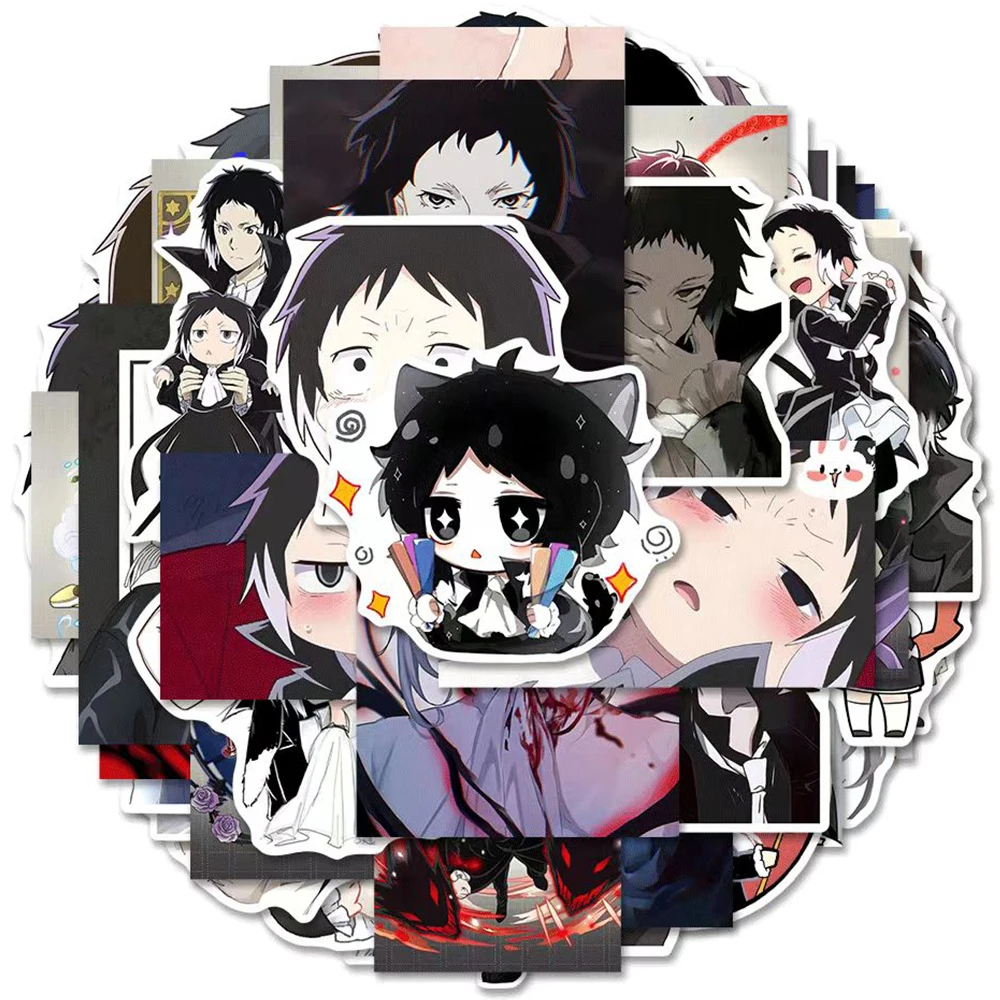 10/30/62pcs Ryunosuke Akutagawa Anime Stickers Bungo Stray Dogs Sticker Laptop Notebook Skateboard Car DIY Cartoon Decal Toys