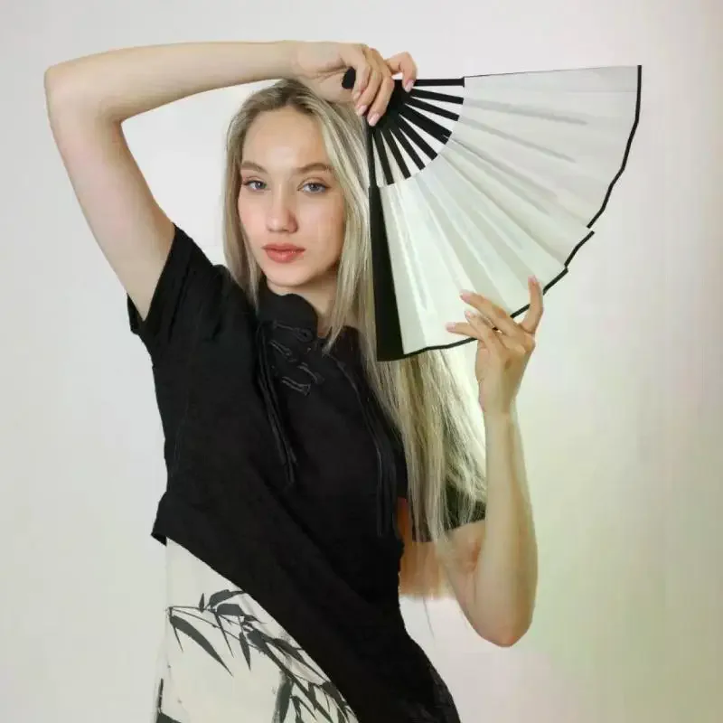 Eco-friendly Bamboo Traditional Folding Hand Fan Blank DIY Handheld Fan for School Art Class Summer Cooling