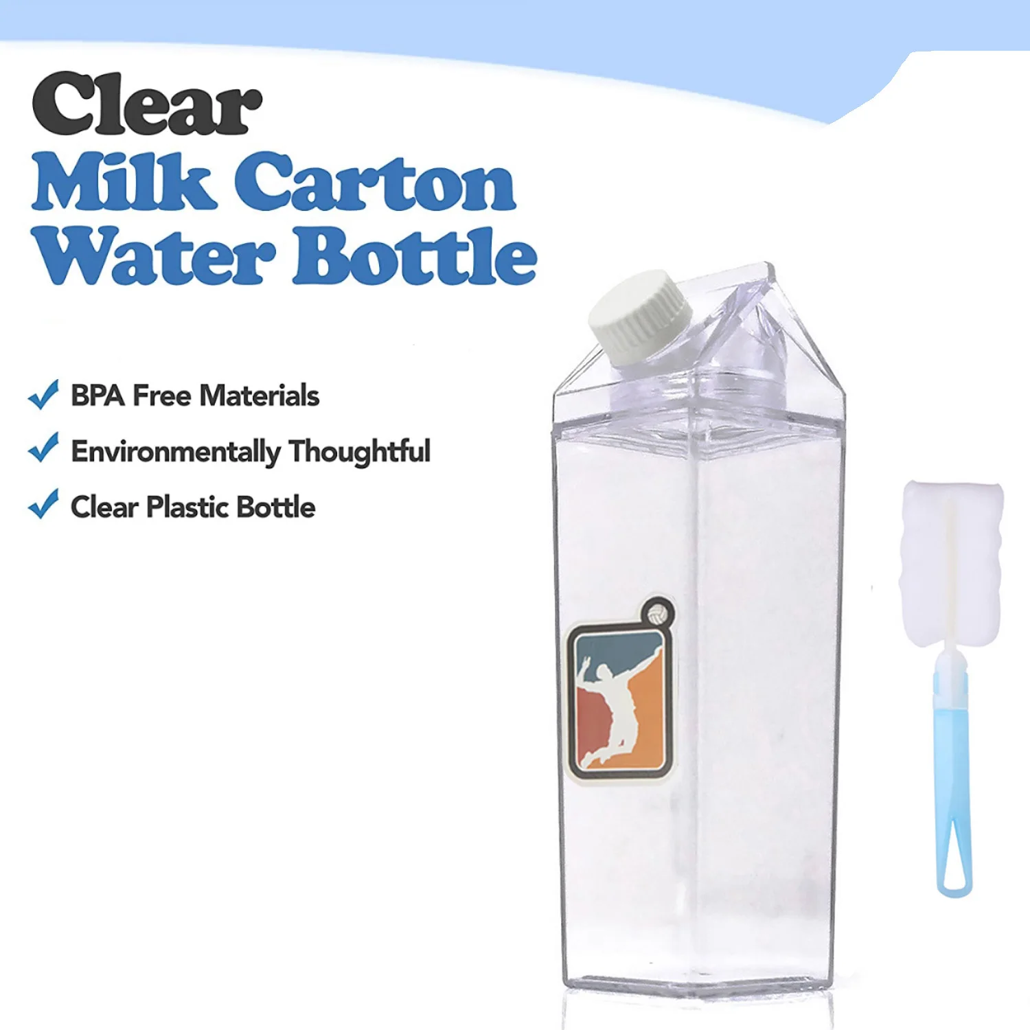 Plastic water bottles cup male female students Korean version simple cup ins sports hand 1000ml 500ml large capacity cute bottle