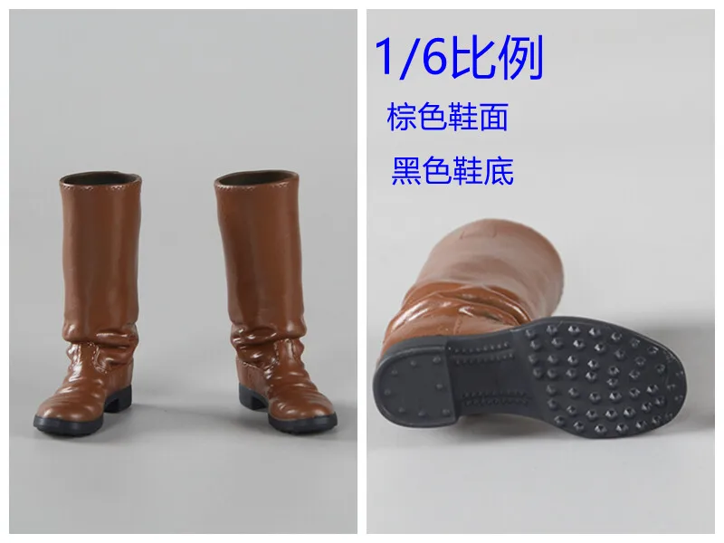 BROWN ART 1/6 مقياس الجندي أحذية طويلة، نموذج أحذية مجوفة لشخصية 12 بوصة