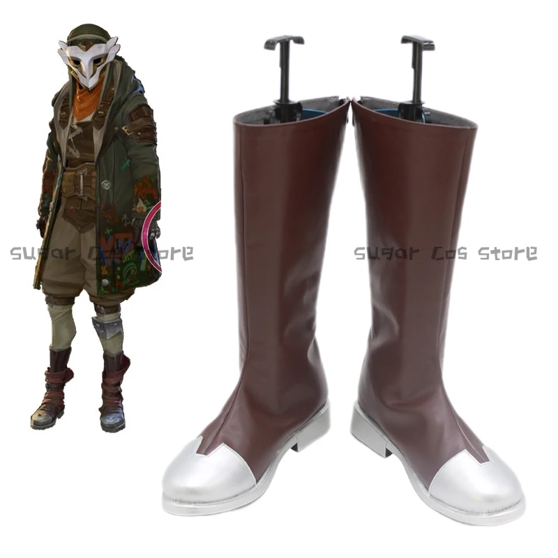 Game LOL Arcane Ekko Cosplay Shoes Boots PU Leather Shoes Halloween Carnival Party Boots Cosplay Props Custom Made For Women Men