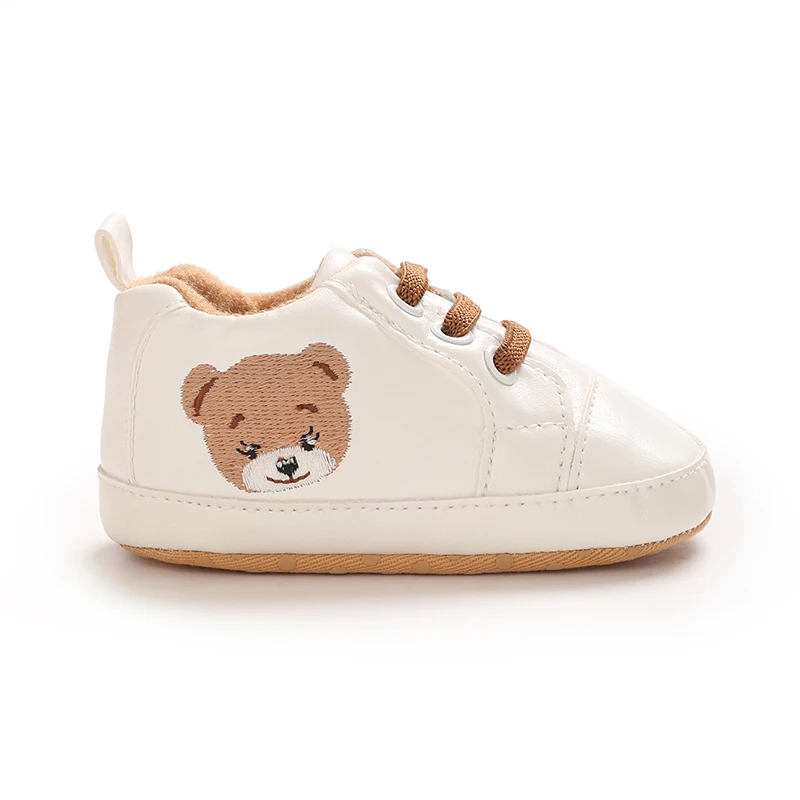 Frühlings- und Herbst-Babyschuhe, Lauflernschuhe, niedlicher Bär, 0-18 Monate, Babyschuhe, lässige, weiche Stoffsohle, weiße Schuhe, Sportschuhe – Detail 8