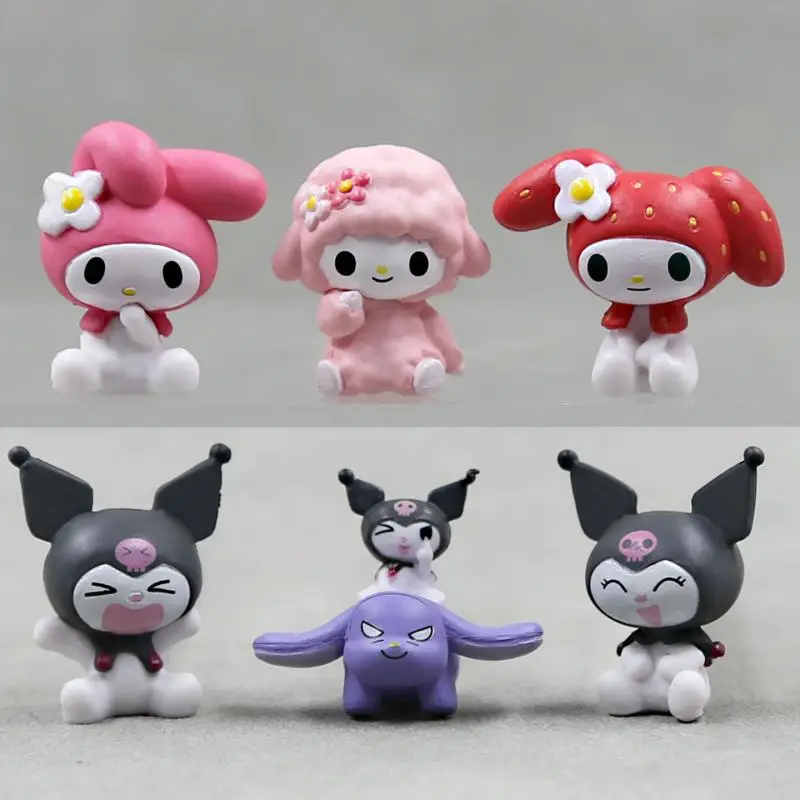 Kurimo Sanrio My Melody Anime Figure Cute Toys Mini Suit Black Demon Room Room Decorative Ornaments Gifts Christmas Toy Children