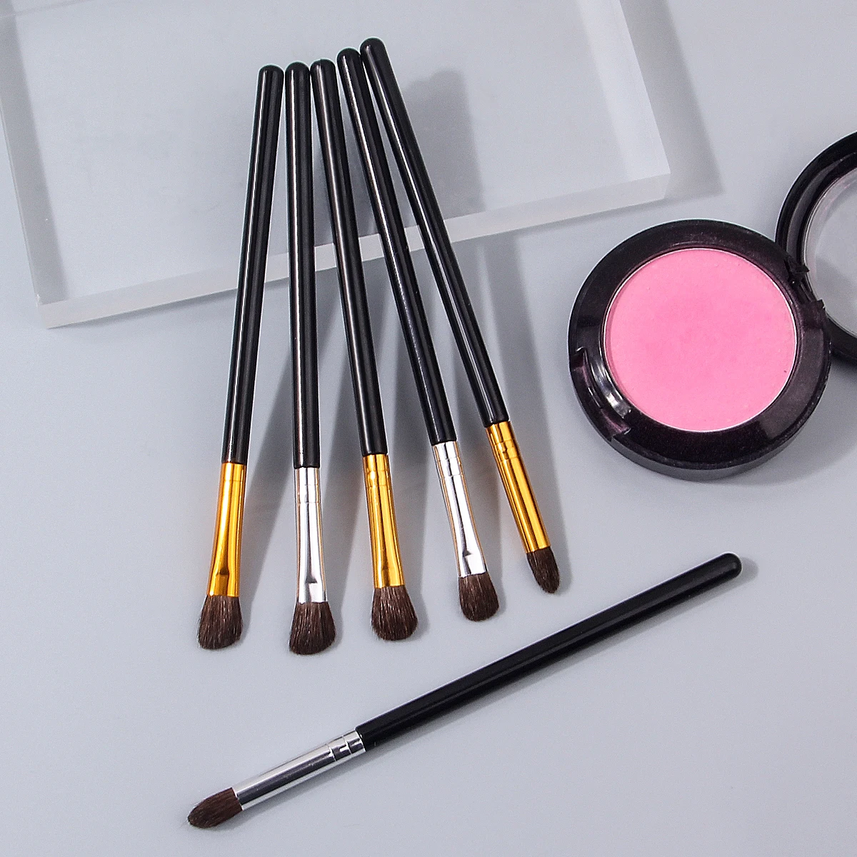 6 stuks zachte oogschaduwborstel, wenkbrauwborstel, smuderborstel, concealerborstel, multifunctionele oogmake-upborstel, schoonheidstools