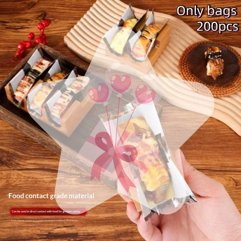 200 Stück Sushi-Rollen-Verpackungsfolie aus Kunststoff für Lebensmittelpräsentation und praktische Verpackung