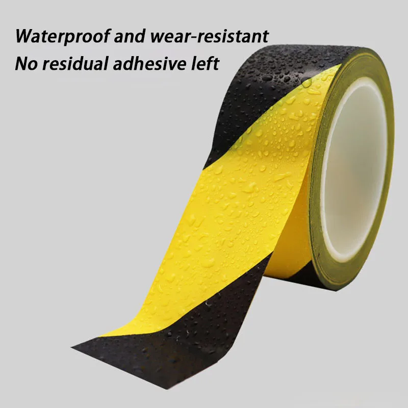 KOOJN 33mx50mm Warning Tape Yellow Black Safety Landmark Warning PVC Marking Floor Marking Isolation Zone Zebra Crossing Tape