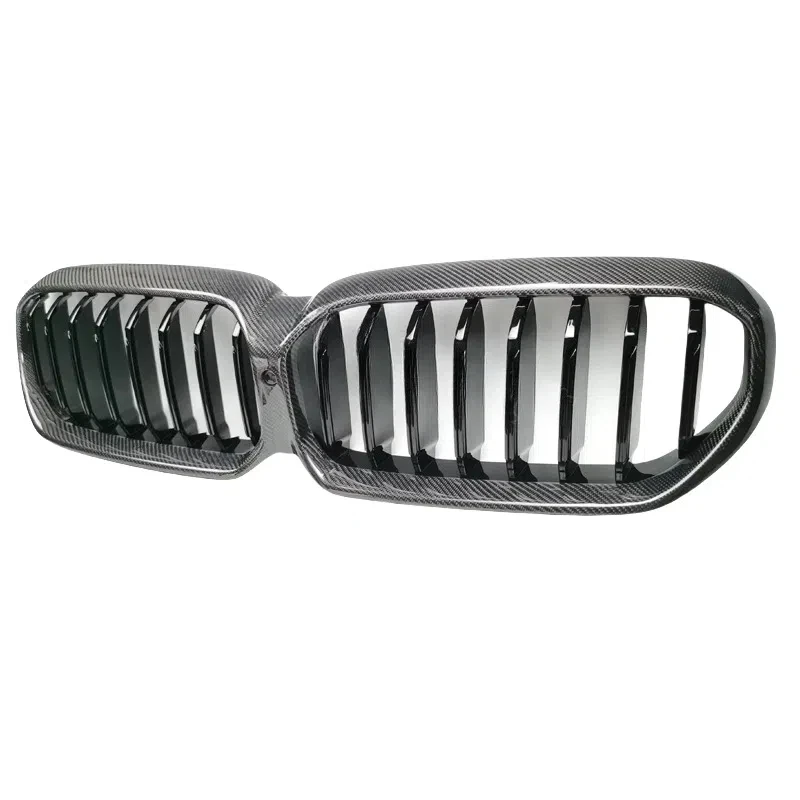 

Car Front Bumper Grille Real Carbon Single Slat for BMW 5 Series G30 G38 LCI 530i 2021-2023 Replacement Racing Front Grills