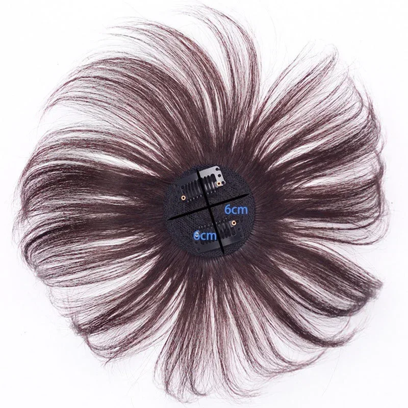 6x6 Lightweight Top Hair Repair Human Hair Toppers Natural Hairpiece 2 Clips In Extension For Hair Volume Increase 15CM 20CM